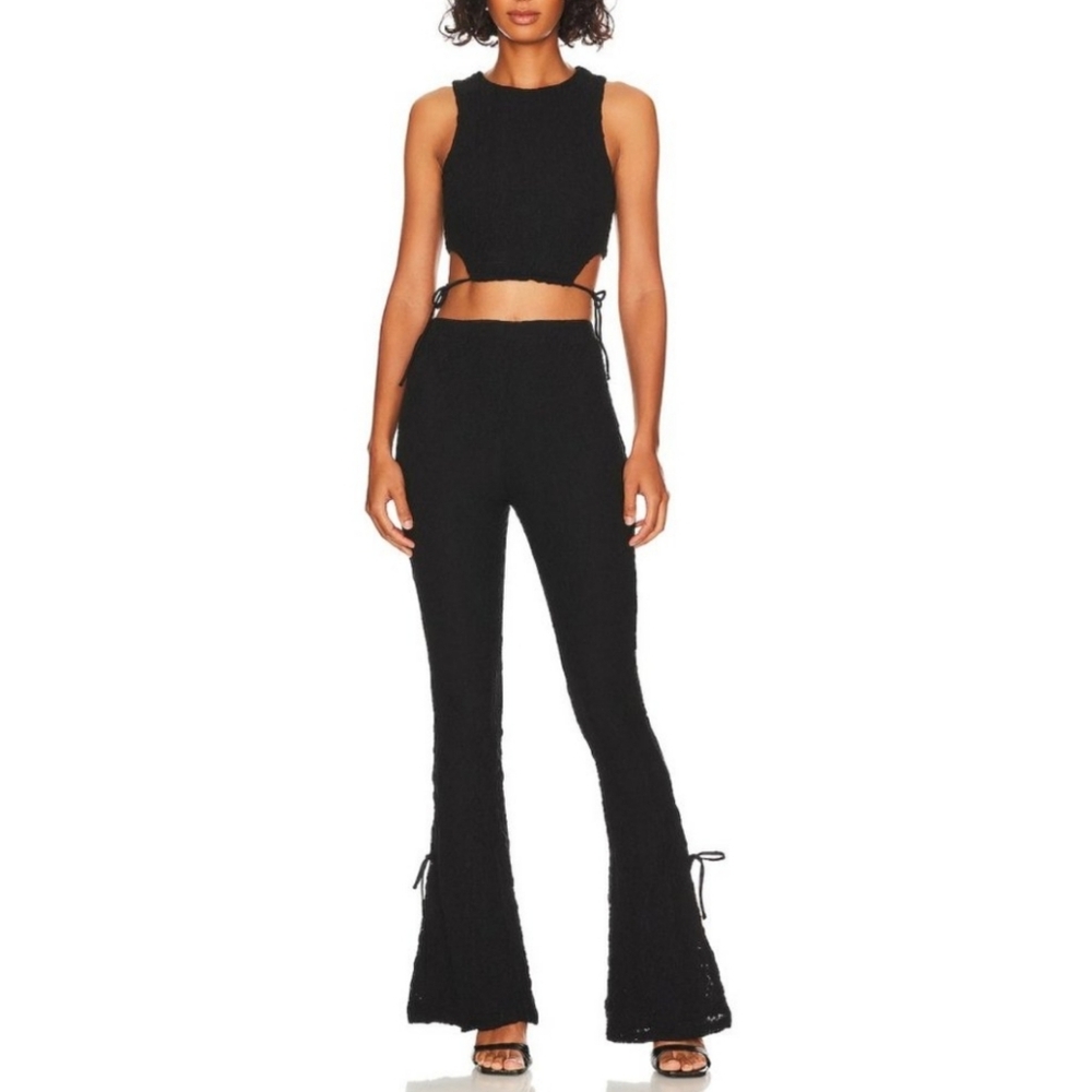 Tularosa‎ Mackie Flare Pants Black Lace Hem
